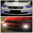 2PCS 3 Inch Projector LED Fog Lights Angel Eyes with Blue/White Halo Ring DRL Lamp 12V for Car Motorcycle