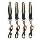 4pcs 15LED Flowing Turn Signal Lights Indicators White&Amber Blinker Motorcycle Universal