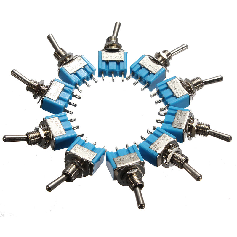 Mini 3-Pin SPDT ON-ON 6A 125VAC B102 Miniature Toggle Switches