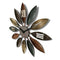 Loskii Antique Industrial Wind Iron Leaves Wall Clock Novel Style American Retro Metal Wall Clock