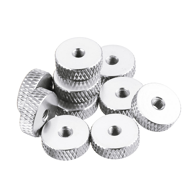 10Pcs M3 Hand Knurled Thumb Aluminum Alloy Screw Nut Spacer Flat Washer