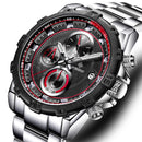 WISHDOIT WSD-018 Men Watch Luxury Sport Stainless Steel Strap Male Quartz Watch