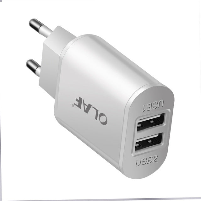 Olaf Dual USB Charger 5V 2.4A EU Plug Adapter Fast Wall Charger Portable Charge For Samsung S8 S9 Xiaomi Mi 8 For Iphone 7 X XS