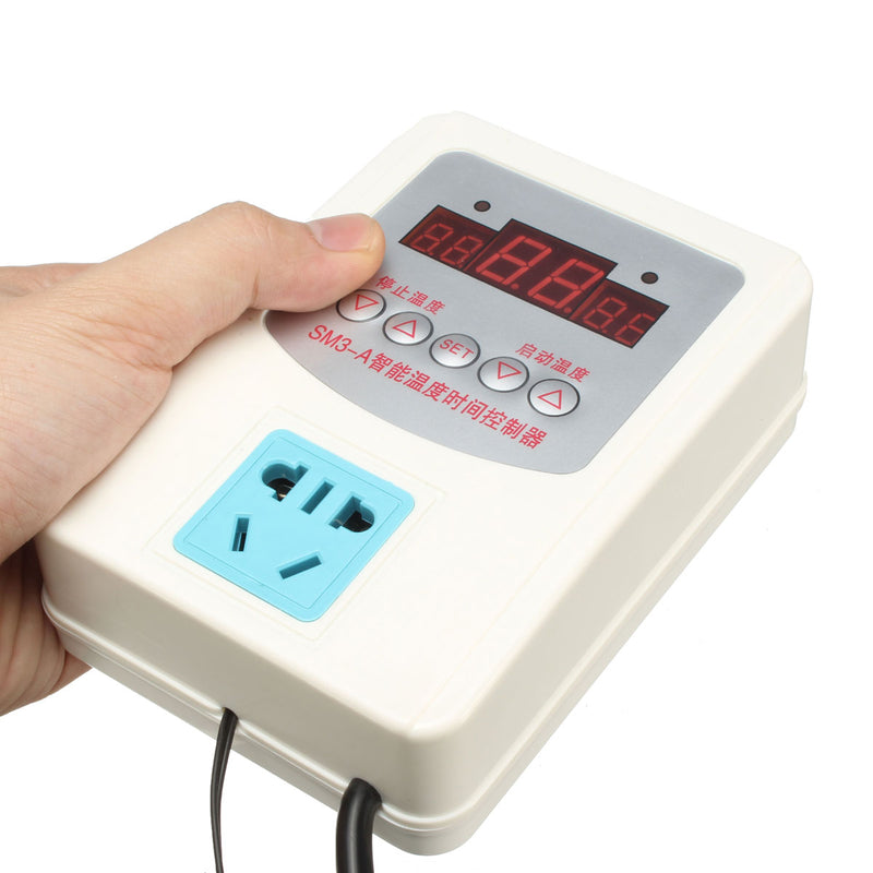 Digital LED Thermostat Temperature Controller with Magnetic Probe 220V -9-99C