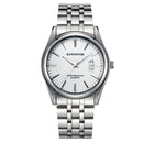 KINGNUOS 1853 Stainless Steel Band Business Men Wrist Watch Date Display Quartz Watch