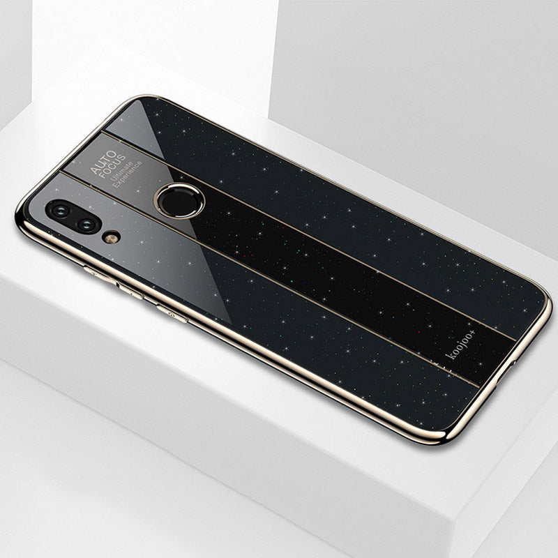 Bakeey Luxury Printed Tempered Glass Soft Silicone Protective Case For Xiaomi Redmi Note 7 / Redmi Note 7 Pro