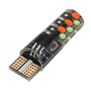 Pair T10 RGB LED Car Wedge Side Marker Lights Flashing Lamps Kit with Remote Controller