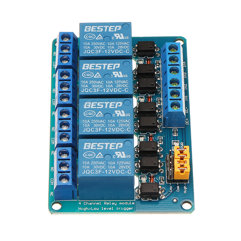 BESTEP 4 Channel 12V Relay Module High And Low Level Trigger For
