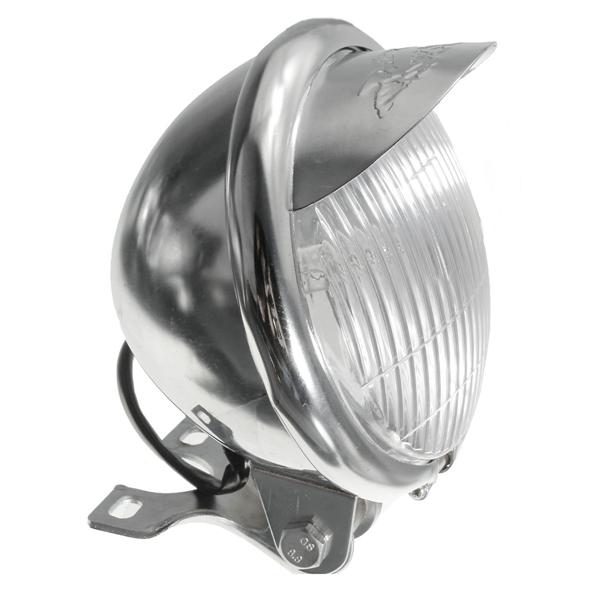Chrome Shiny Round Motorcycle Motor Bike Autocycle Headlight 12V