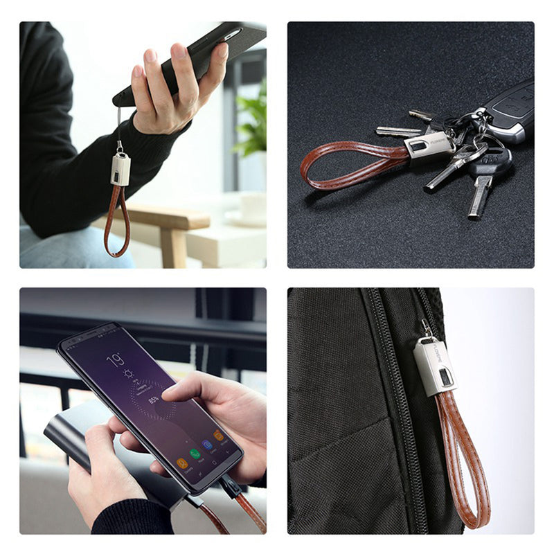 Floveme 2A Micro USB Leather Portable Fast Charging Data Cable For Xiaomi HUAWEI Android Phone