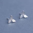 Sweet 925 Sterling Silver Earring Fashion Leaf Simple Charm Stud Earrings Gift for Girls Women