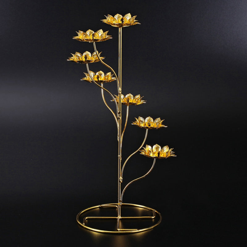 Ladder-Shaped Lotus Candle Holder Butter Lamp Candles Stainless Steel Material For Buddhism Pray Buddhist
