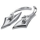 Chrome Motorcycle Rearview Mirrors Chopper Bobber Spear Blade Custom For Harley