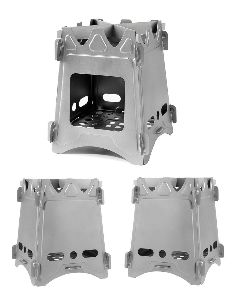 BBQ Cooking Stove Outdoor Stainless Steel Grill Mini Portable Wood Camping Wood-burning Stove