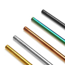 2 In 1 Stainless Steel Metal Long Handle Round/Oval Drinking Straw Washable Reusable Straw Spoon