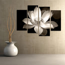 Miico Hand Painted Four Combination Decorative Paintings Botanic Lotus Wall Art For Home Decoration