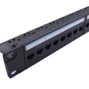 19Inch 1U Cabinet Rack Pass-through 24 Port CAT6 Patch Panel RJ45 Network Cable Tester Keystone Jack Modular Distribution Frame