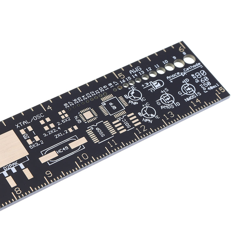 20pcs 15cm Multifunctional PCB Ruler Measuring Tool Resistor Capacitor Chip IC SMD Diode Transistor Package Electronic Stock