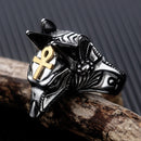 Vintage Anubis Ancient Egyptian Coot Head Titanium Steel Ring