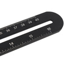 Drillpro Aluminum Multifunction Four Square Folding Ruler Woodworking Scriber Position Hole Opener