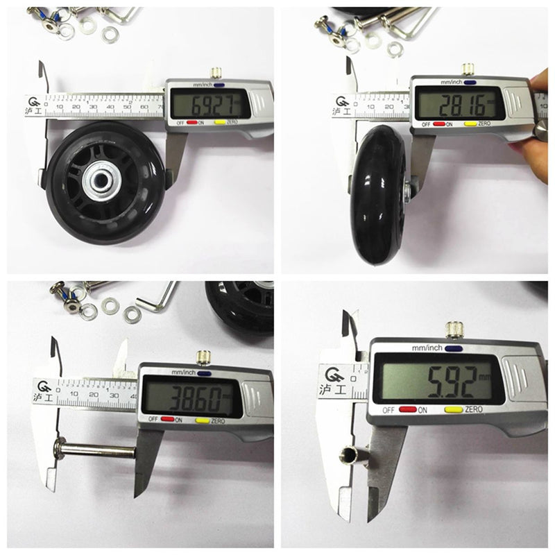 2pcs Luggage Suitcase Replacement Wheels Axles Deluxe Repair OD 70mm