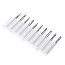 10pcs 3mm Double Lines Tungsten Carbide Burr Rotary File Drill Bits Milling Cutter Set