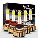 G7 4-Side COB LED Headlights Bulbs H4 H7 H11 9005 9006 9-36V 6000K White 2PCS for Car Motorcycle