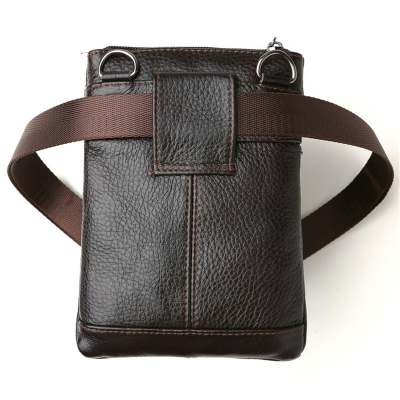 Fonmor Men Casual Genuine Leather Waist Packs Belt Bag Pouch Phone Waist Pack Male Small Crossbody Shoulder Bags High Quality