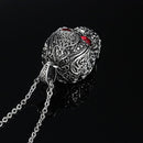 Fashion Men's Jewelry Titanium Steel Chain Red Eye Skull Pendant Necklace for Men