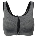 Women Gym Sport Wirelss Shockproof Bra Fitness Seamless Racerback Vest With Zipper