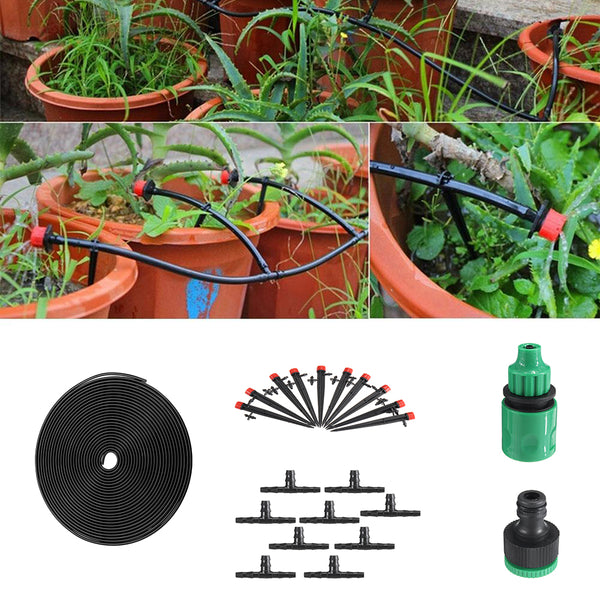22Pcs/Set 25m Hose Outdoor Mist Coolant System Automatic Sprayer Plant Watering Sprinkler Quick Connector Nozzles Kits Drip DIY Garden Irrigation System