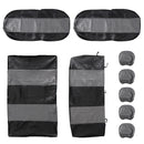 9cs Black + Grey Universal 5-seat Car Universal Auto Seat Cushion Cover Protector
