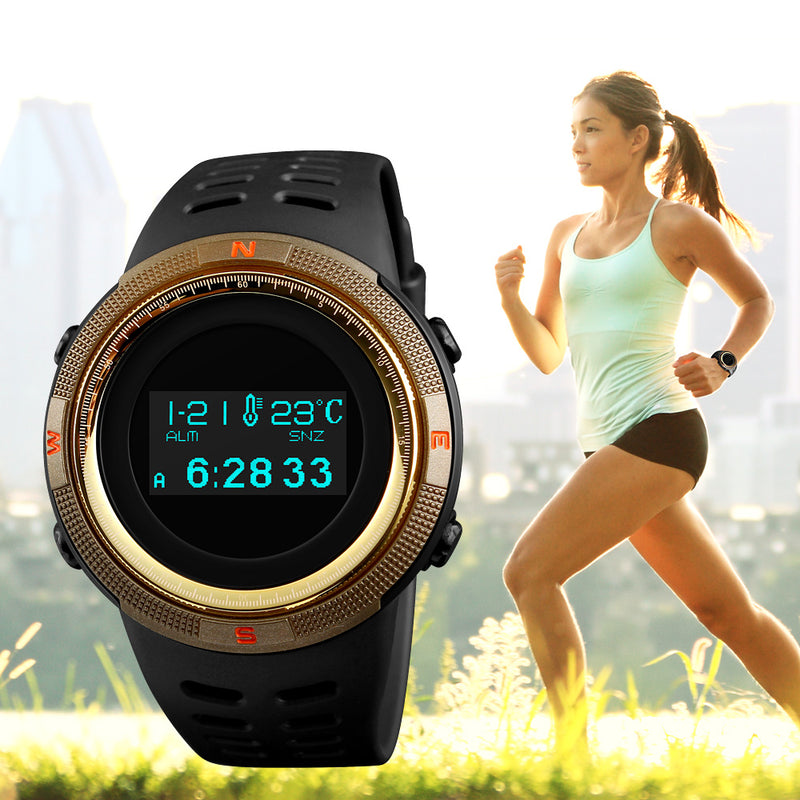 SKMEI 1360 Compass Thermometer Countdown Pedometer Calorie OLED Digital Watch