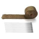 5m /10m /15m Exhaust Header Heat Pipe Wrap Tape W/ 10 Stainless Steel Zip Ties