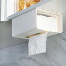 KCASA Japanese Style Portable Traceless Toilet Paper Holder Household Tissue Box Plastic Toilet Towel Holder-White