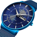 LIGE 9949 Business Style Full Steel Band Quartz Watch Waterproof Men Wrist Watch