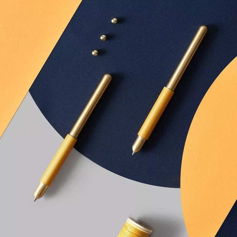 EY-PRODUCTS Time Cow Leather Brass Signing Pen Smooth Writing Pen from XIAOMI YOUPIN