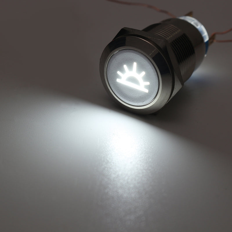 19mm 12V LED Push Button On Off Dome Light Panel Switch
