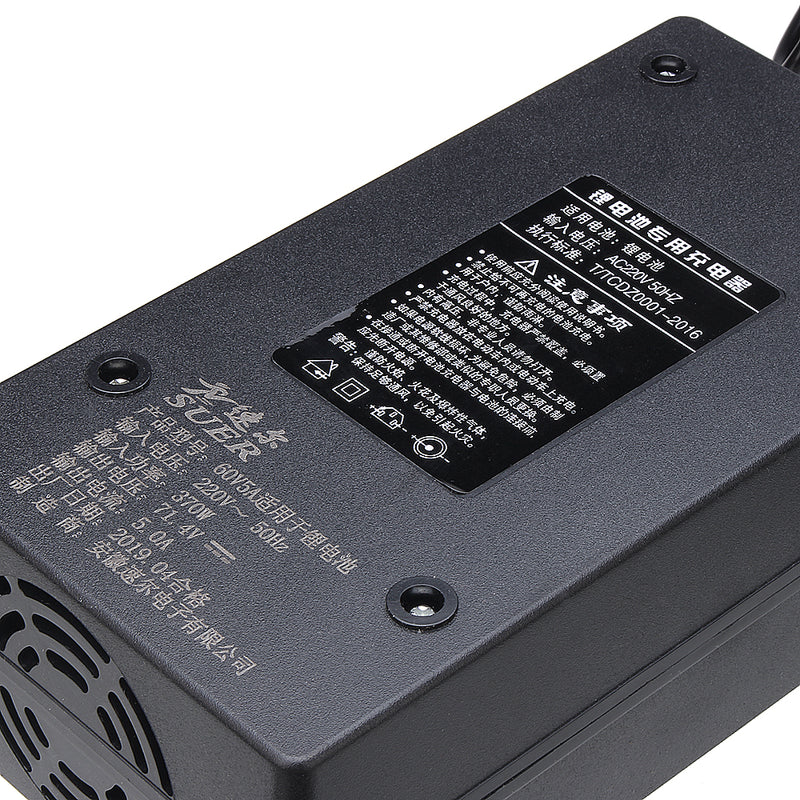 60V 5A Ebike Li-ion LiPo Lithium Iron Phosphate Battery Charger 71.4V 17S Cell For Electric Bicycle Motor