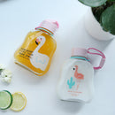 Portable Cup Lovely Flamingo Pattern Glass Cup Children Favorite Water Bottle Glass Cup