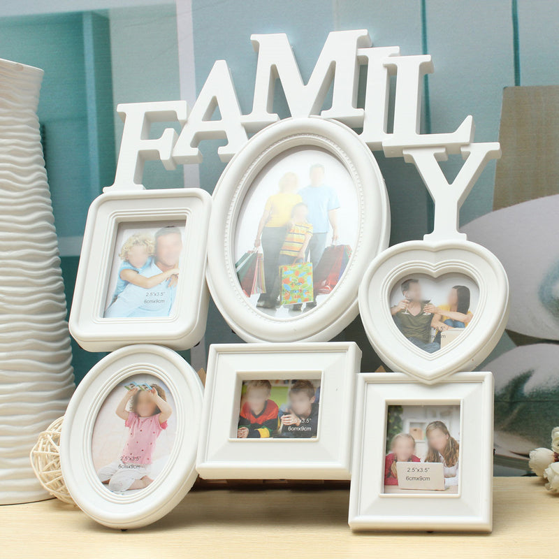 Family Picture Frames Photo Frame Wall Hanging Picture Holder Display Home Decor White Plastic