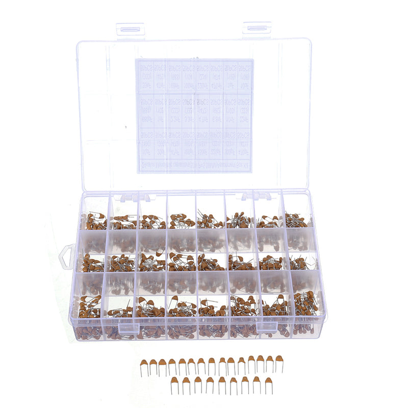 1200pcs 24 Values 50V 10pF-10uF Monolithic Ceramic Capacitor Assorted Kit
