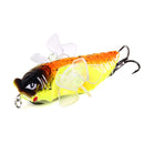 HENGJIA 1PCS Cicada-shaped Fishing Lure Rotating Tail Popper Topwater Swim Crankbait Artificial Hard Bait