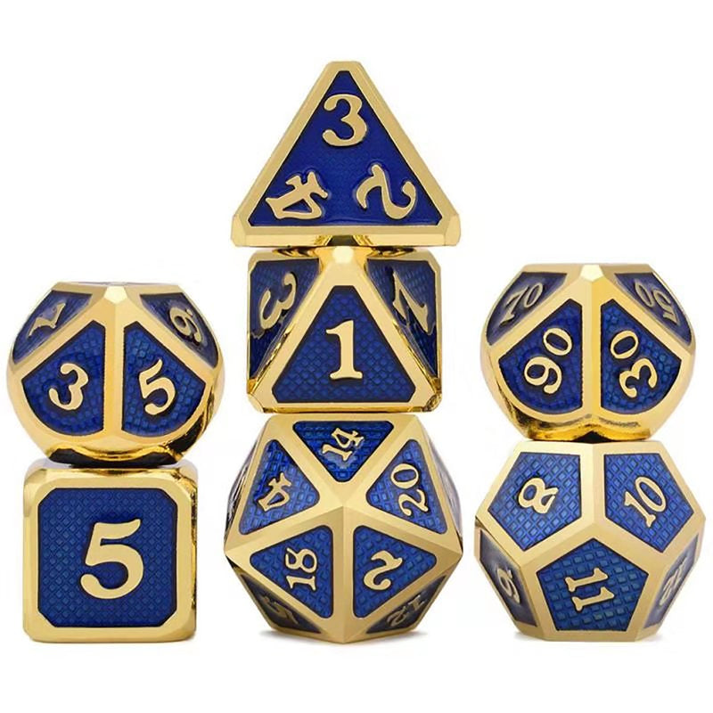 7 Pcs/Set Alloy Metal Dice Set Playing Game Poker Card Dungeons Dragons Party Board Game Toy