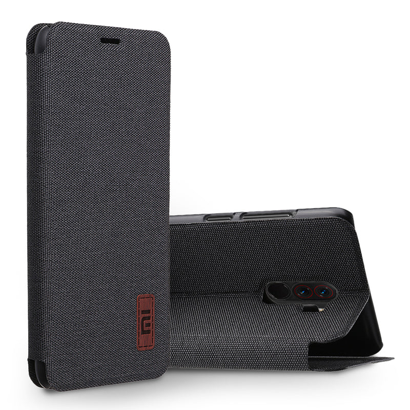 Bakeey Flip Shockproof Fabric Soft Silicone Edge Full Body Protective Case For Xiaomi Pocophone F1