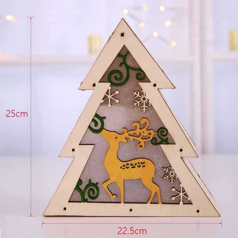 LED Light Christmas Decorations Wooden Desk Ornaments