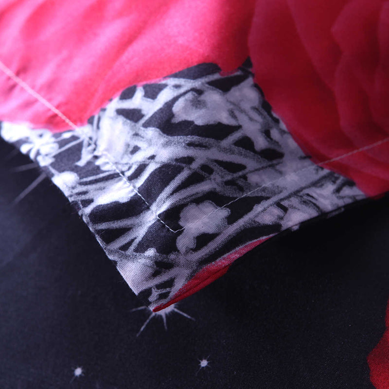 3 PCS Bedding Sets 3D Floral Rose Printing Quilt Cover Pillowcase For Full Size