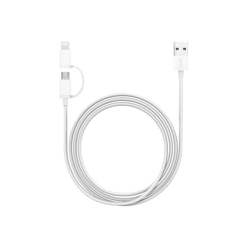 BULL GN-USJ810 2 in 1 2.1A Micro USB +Lightning forFast Charging Data Cable for iPhone