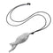 Vintage Antique Silver Fish Pendant Necklace Wax Rope Long Necklaces Ethnic Sweater Accessories