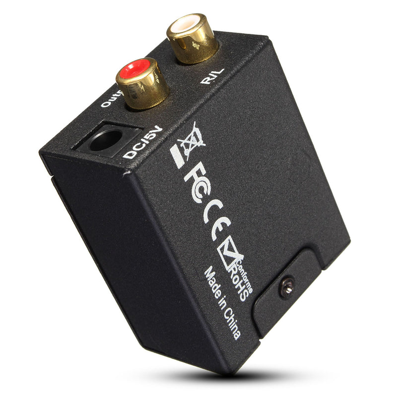 Digital Optical Coax Coaxial Toslink to Analog Audio Converter Adapter RCA L/R
